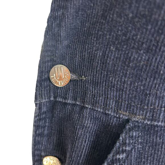 Vintage Madewell Blue Corduroy Overall Dress Womens Sz XS 80s Skater Cottage - Picture 14 of 16